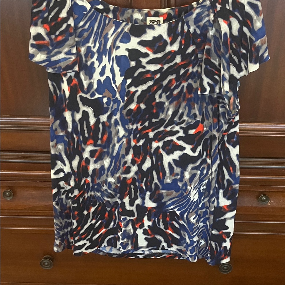 Anne Klein Multicolor Abstract Blouse